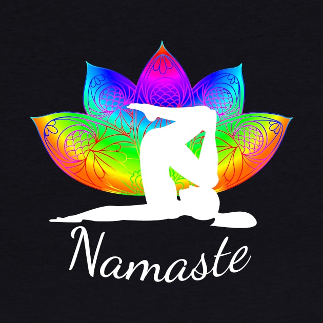 Yoga Pose Graphic w Retro Psychedelic Colors by letnothingstopyou